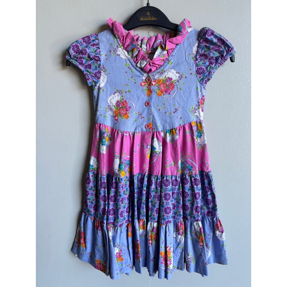 Vintage Wee Clancy Tiered Floral Dress Size 4 Cotton - Picture 2 of 4